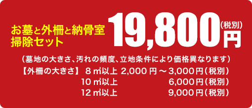 お墓と外柵と納骨室掃除セット